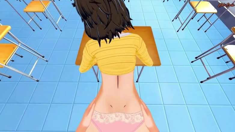Hentai Smash: Fucking the hot teacher Sadayo Kawakami in her classroom from...