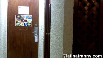 Nikki Montero: Crazy TS Nicole Montero jerking off the hotel hall in...