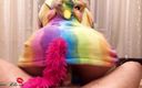 Redlipsxxx: Rainbow unicorn jerk off and riding on big dick - cumshot...