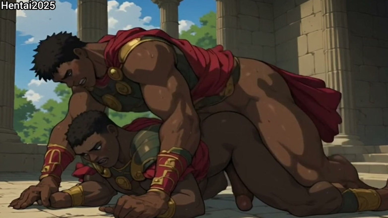 Hentai2025: Ebony Compilation of Roman Soldier and Gladiator Cartoon Hentai Animation
