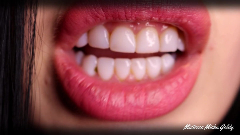 Goddess Misha Goldy: Cum with me everyday during 1 month! Day 7 - lip tease &amp; worship
