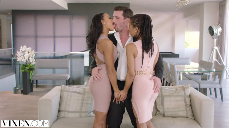Vixen: VIXEN - Harley Dean and Kira Noir share a huge cock