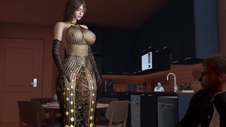 Why fuck so hard: 3d grandota asiática milf provoca la joven polla grande para...