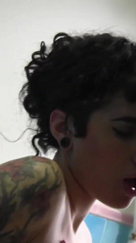 Lesbian action in the bathroom