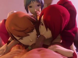 Velvixian 3D: Persona 3 FFFM dörtlü seks