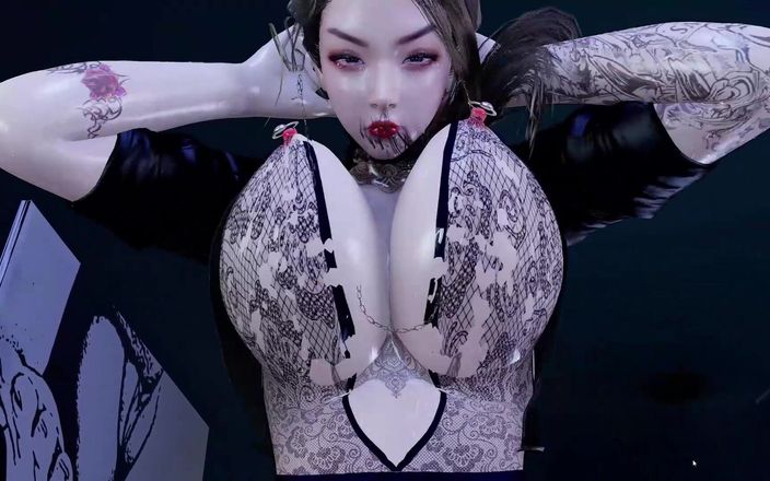 Why fuck so hard: 3D BBW het asiatisk MILF fusk med stor kuk