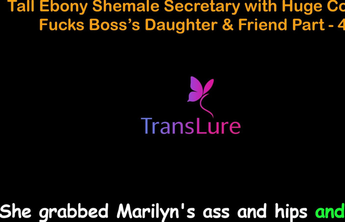 TransLure: English Audio sex story - secretária transsexual negra alta com pau...