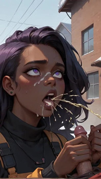 The Best Ebony Fucky-fucky on a Snowy Street! the Purple-haired Queen's Pleasure in Ebony XXX.