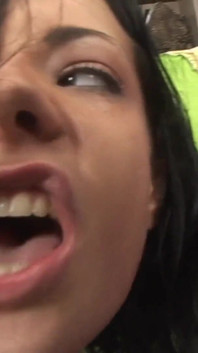 Two lesbians hiding in the kitchen between rubber cocks masturbate with their fists thrust all the way through