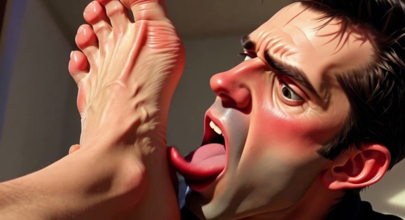 YOUR BEST FANTASY: Submissive Foot Slave Licking Big Feet