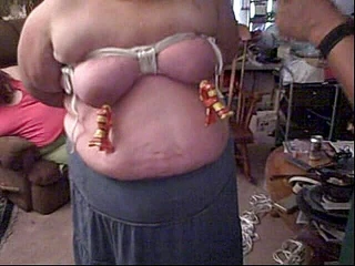 BBW nurse Vicki adventures with friends: Breast bondage demo with Angie Kimber and hubby dom 20 min...