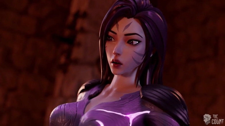 Smixix: Lol Kaisa 애니메이션 쓰리섬 섹스 오럴과 더블 질싸 풀 3D 포르노 헨타이 보라색 갑옷 조명 색상 편집 Smixix