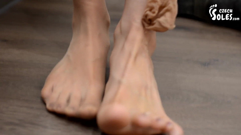 Czech Soles - foot fetish content: Sweaty Nylons Teasing