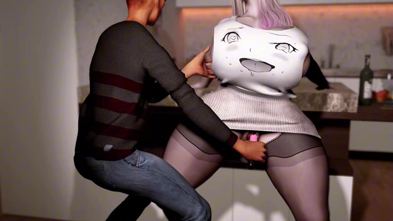 Why fuck so hard: 3D Ogromne cycki Blondynka BBW dziwka drażni starego kutasa, aby...