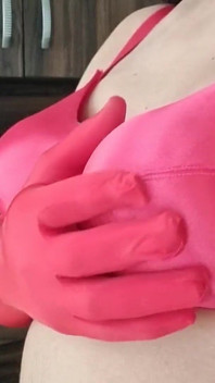 Bra seksi vs satin merah, belaian c cup