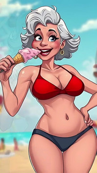 Cartoon bikini reife (nicht-nackt)