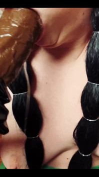 Sucking BBC Dildo