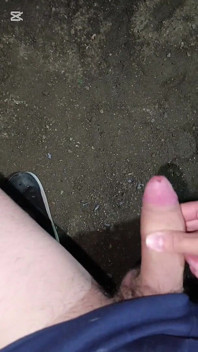 Outdoors at Night, Peeing and Hot Cumshot