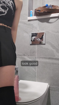 (caught) Asian Sissy Anal-play in Mall Wc