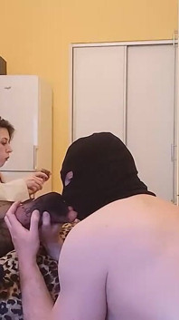 He Sniffs and Massages My Sweaty Legs in Pantyhose