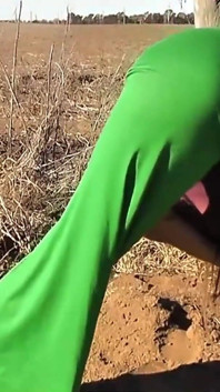 Amateur Latina Cameltoe in the Open Field Big Naturals