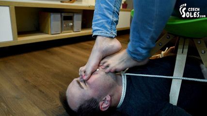 Czech Soles - foot fetish content: Svázaná a vyrobená k čichání Megan po ponožkách - část 2