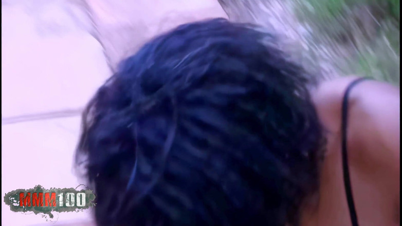 MMM100: 廃墟となったプールでのシャニアと素晴らしいフランスの黒人少女シャニアとの写真撮影