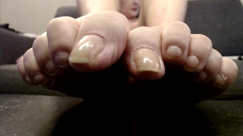Abby Anna: Super Closeup White Tip Toenails Wiggling