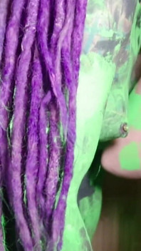 Alternative Girls Lesbian Play, Tattoo Dreadhead Teens Color Play