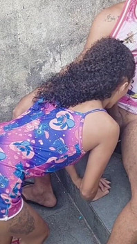 Picking up My Stepdaughter on the Stairs 100% Anal