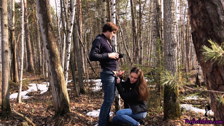 PerfectHelen: Studentin blowjob und ficken mit einem fotografen im wald