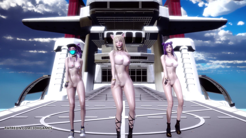 3D-Hentai Games: Helicopter naked dance Ahri Akali Kaisa Seraphine league of legends...