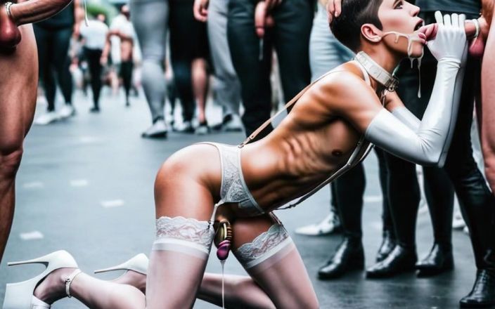 AI gay porn: Un travesti gay baise par une grosse bite
