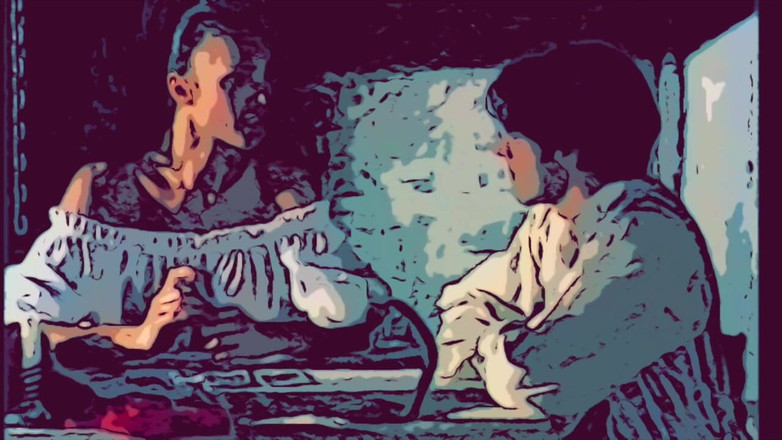 Classic porn cartoon: 台所にいる昔ながらの農民夫婦