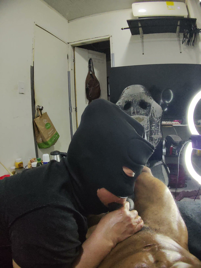 Cum-lobian dickdrainers: Throat Champ Black Mask 5