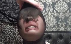 Nose fingering, face messing, silly faces, stockings on head, lips fetish! To Kate!