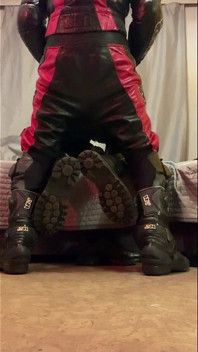 Leather Scally Chav Guy Fuck Hard Leather Biker in Motogear