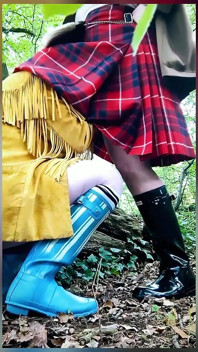 Jouiller le kilt forestier, sucer