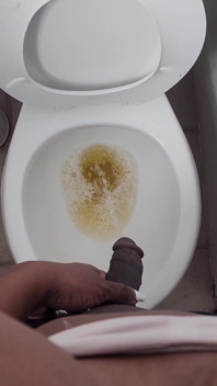 Flopping My Big Dick and Tits Out for a Nice Piss
