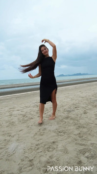 Sexy Tight Black Dress and Beauty Chill