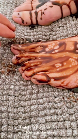 FootFetishFashion: Foot massage with chocolate, part 1/2