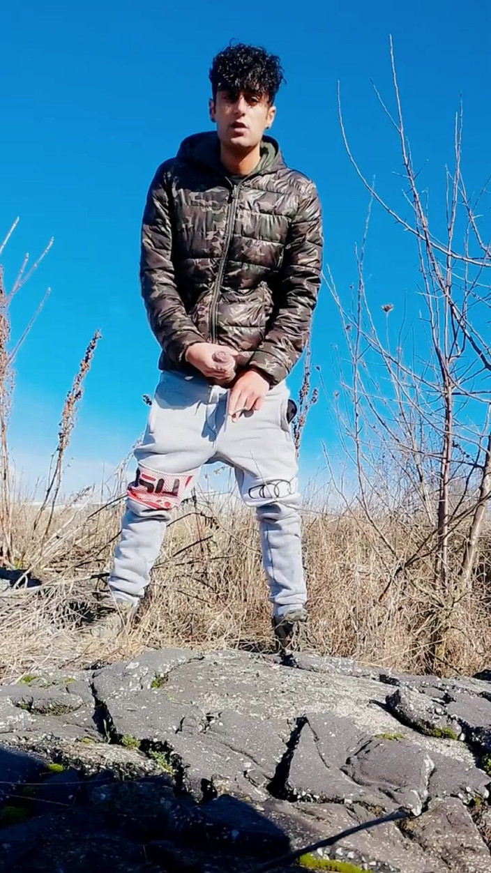 Idmir Sugary: Slow Motion Jerk off Outdoor While Smoking Cigarette