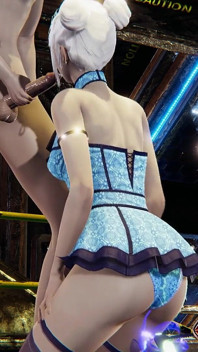 มีน่า ผมบลอนด์ เลียควยช้าๆ กลืนลึกแตกคาปาก อนิเมชั่น 3D