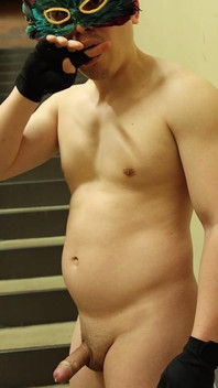 Jerk off by the Stairs at the Gym