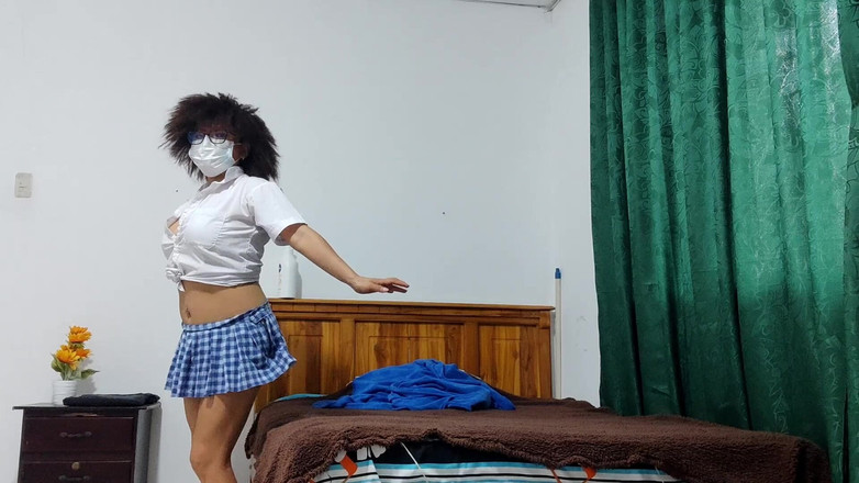 NEGRITA SEXY: フラートする学生ポルノ!!彼女は豊満な自家製ポルノ愛好家です