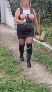Set021 Walking Around with My Tits Out and Bound with Straps