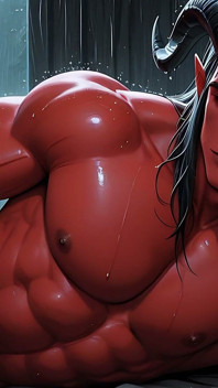 Demoníaca incubus solo acariciando lentamente com vazamento pesado