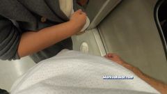 My Stepaunt Touch Slowly My Dick in Thetrain!
