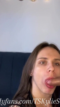 Trans Goddess Gives Me a Sloppy Blowjob Until I Cum - Kylie Star and Shadow Rick
