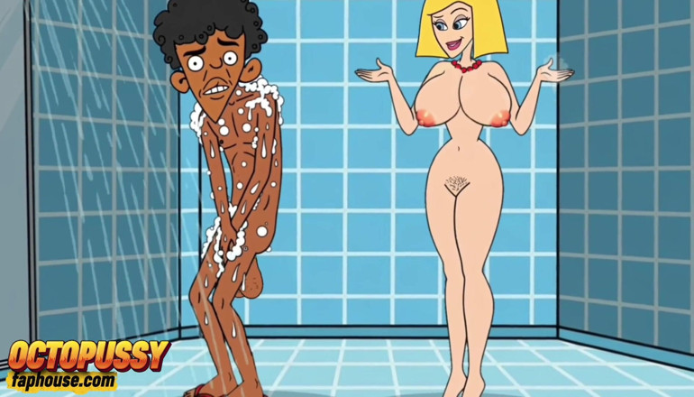 Octopussy Lovers Club: Sex-hungry Stepmom Joins Her Stepson in the Shower. Cartoon